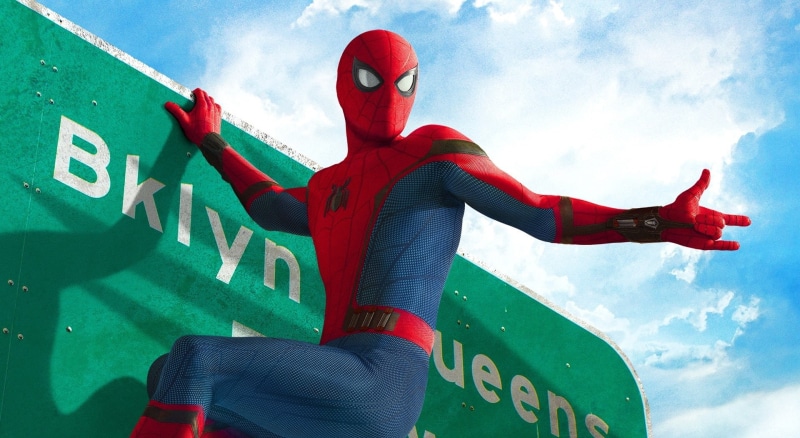 outdoors, one person, 2017, homecoming, red, spider, cloud - sky, western script, nature, clothing, number, Spider-Man, sport, text, architecture, Movies