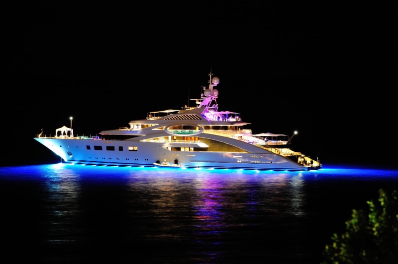 mega yacht, sky, passenger craft, vacations, cruise Ship, ACE, white, yachts, lights, wealth, mega, blue, sea, reflection, outdoors, ship, night, cruise