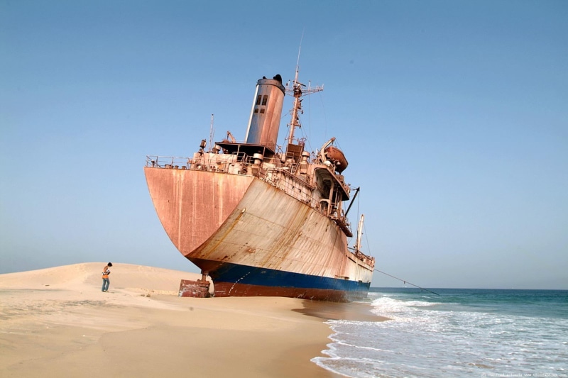 sea, nature, water, sail, clear sky, business, wreck, sky, mode of transportation, freight transportation, beach, white, fishing industry, shipwreck, brown