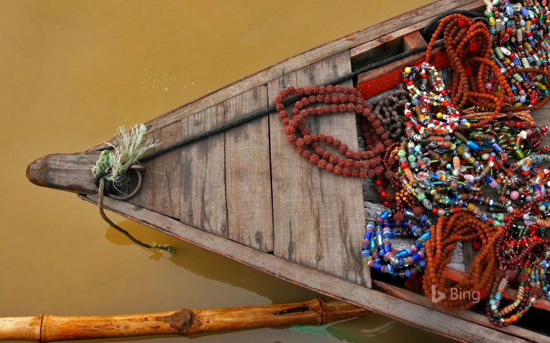 water, art and craft, still life, fishing industry, built structure, no people, large group of objects, multi colored, outdoors, river, creativity, close-up