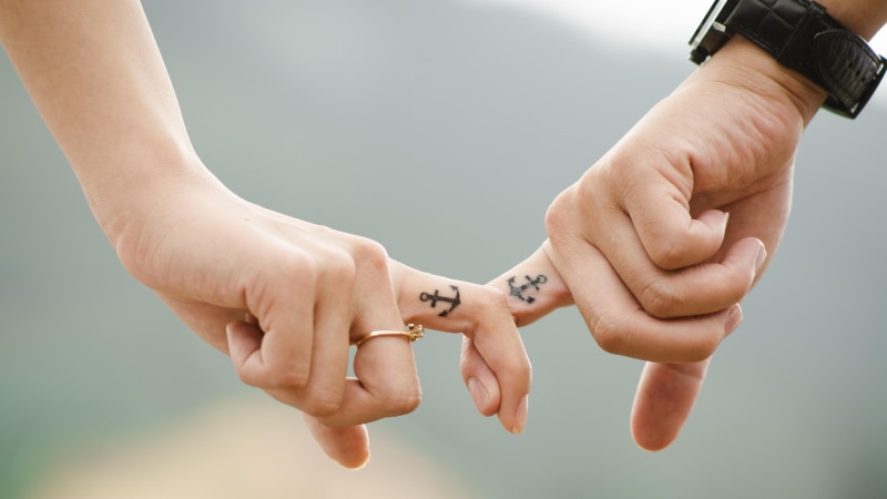 tatoo, anchor, hands, couple, romantic, tatoos, 4K