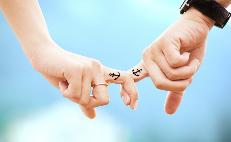 holding, human hand, women, human body part, blue, day, Hands, Happy, couple - relationship, tattoos, hand, finger, togetherness, Family, person, Valentines Day