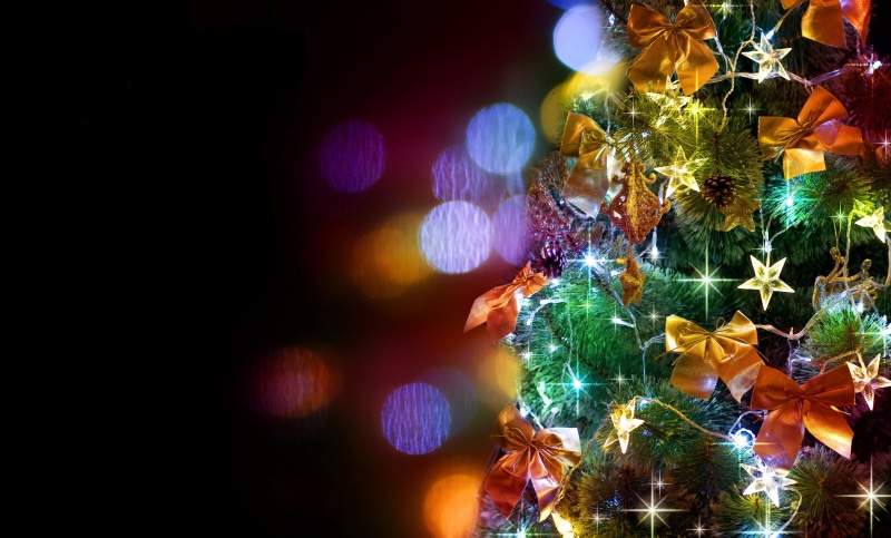 ornaments, garlands, christmas tree, new, new year, 4K, christmas, tree, patches, ribbons, year