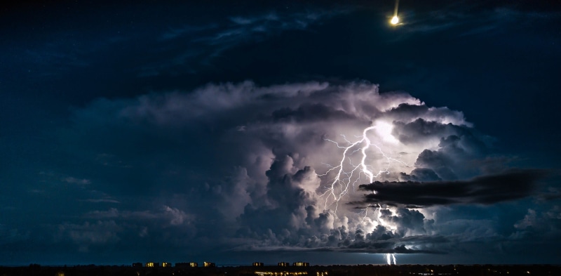 water, outdoors, no people, sea, city, forked lightning, aerial photos, electric, storms, storm cloud, meteorology, powerful, power in nature, thunderstorm