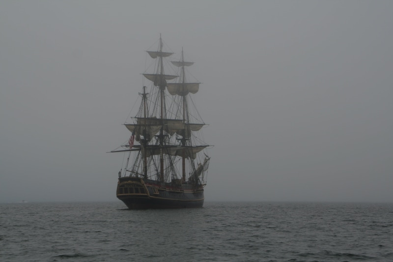 mast, passenger craft, brown, voyage, sailboat, 2K, nautical vessel, beauty in nature, no people, 3-mast, tall ship, mode of transportation, pole, sailing