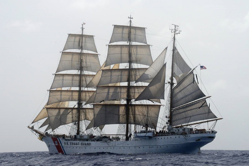 nautical Vessel, ocean, day, cutter, architecture, travel, maritime, nautical, sailing, mode of transportation, pole, galleon, eagle, 1080P, tall, rigging