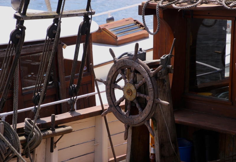 close-up, wheel, pulley, nautical vessel, Ship, wind, yachting, equipment, wooden, helm, sailboat, architecture, sail boat, transportation, brown, steering wheel