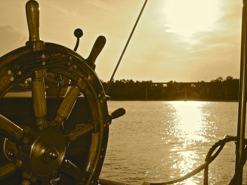 Sea, Boat, water, river, adventure, vessel, control, steer, day, anchor, beauty in nature, mode of transportation, sailboat, ocean, captain, old, Wheel