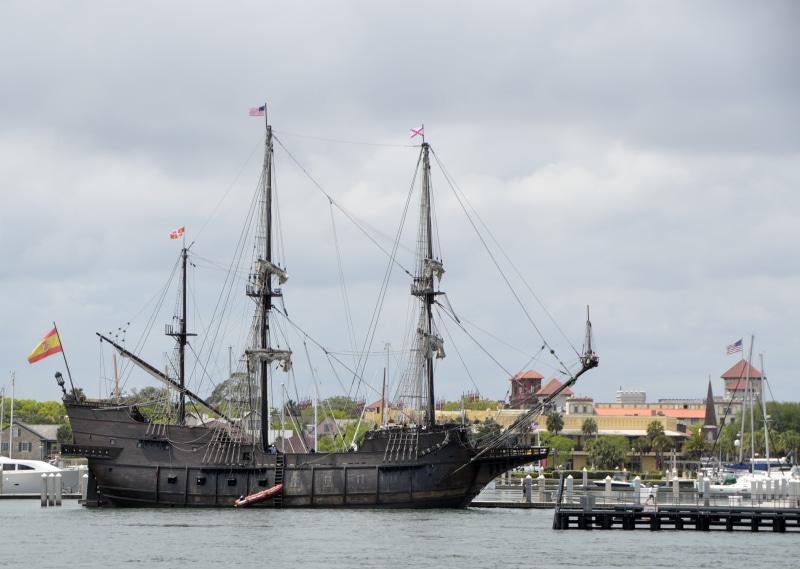 sailing, harbor, transport, sea, history, yacht, historical, vintage, black, frigate, st augustine, antique, nautical vessel, galleon ship, near, marina