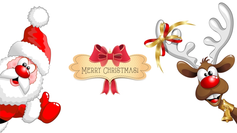 Reindeer, funny, Santa Claus, 8K, Merry Christmas, New year