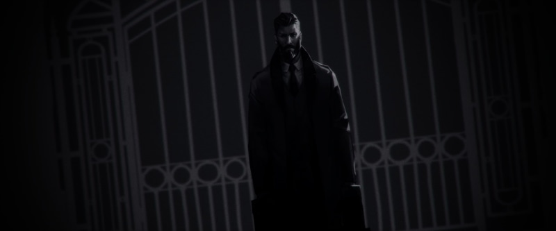 blood, one person, leisure activity, Vampyr, dark, indoors, night, adult, red, black, young adult, 19th century, architecture, railing, human representation
