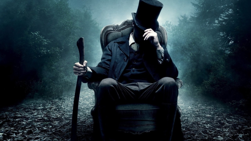 2K, holding, water, sadness, males, sitting, well-dressed, seat, depression - sadness, one person, young adult, black, s, Abraham Lincoln: Vampire Hunter