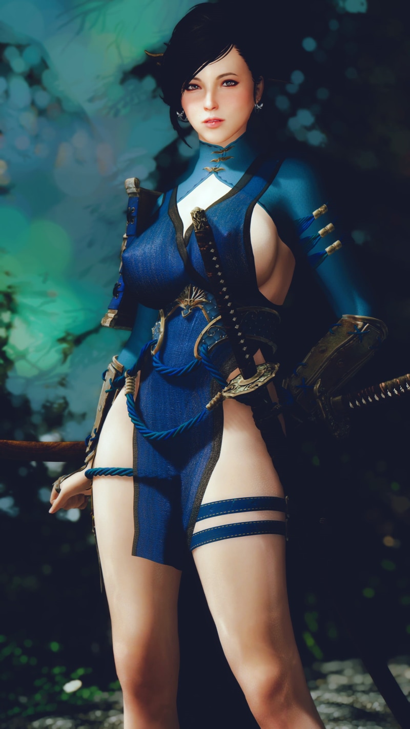 Skyrim Remastered, katana, 2K, ninja girl, legs