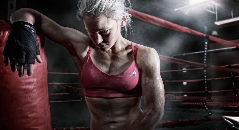 women, healthy lifestyle, indoors, boxing ring, adult, athlete, fitness model, effort, Adidas, sport, combat sport, muscular build, conflict, sports training