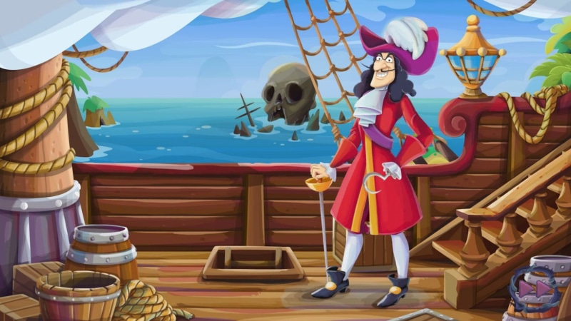 hook, captain, 1080P, peter, pan, disney, cartoon, hd, ship