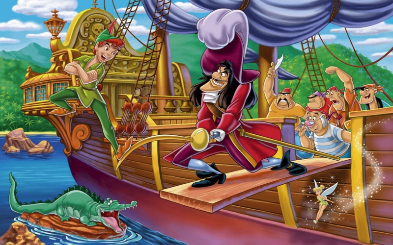 tick, peter, hook, cartoon, bell, desktop, captain, pan, disney, tinker, 2K, tock, hd, pirates, smee, crocodile