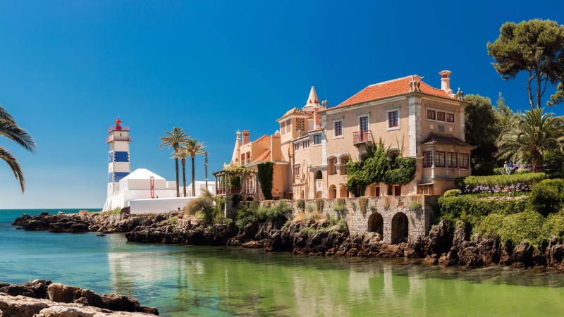 waterfront, 4K, cascais, house, nature, sunlight, water, marina, santa marta lighthouse, day, casa de santa maria, europe, residential district, no people