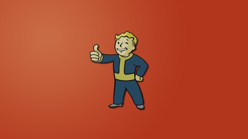 gesturing, smiling, fallout, front view, vault-boy, looking up, occupation, adult, people, fun, one Person, boy, copy space, indoors, happiness, cartoon