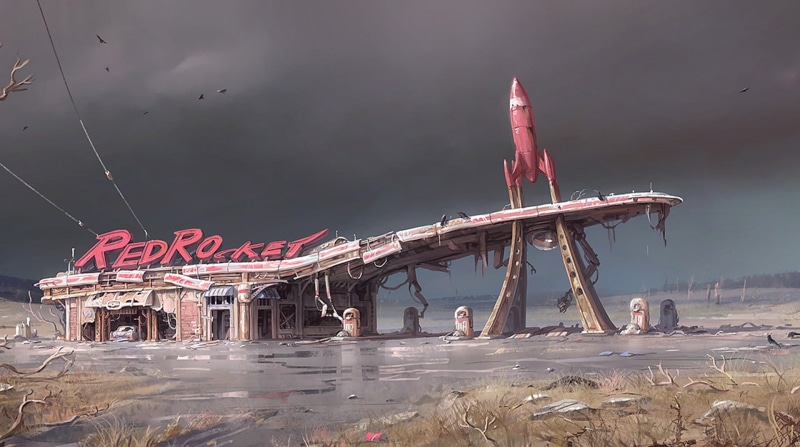 day, nature, apocalyptic, wind, land, flag, video games, sky, built structure, beach, water, Bethesda Softworks, patriotism, no people, 1080P, architecture