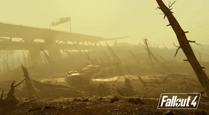 Game, built structure, Fallout, outdoors, 2K, plant, text, fog, november, sky, environment, Games, western script, day, fallout 4, land, information, wasteland