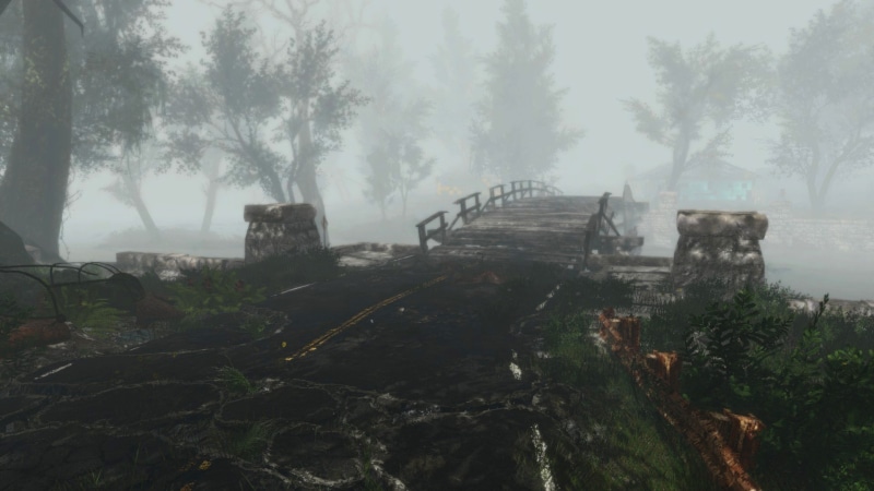tranquil scene, no people, outdoors, Bethesda Softworks, nature, pollution, Fallout, sky, plant, growth, tree, land, day, fog, smoke - physical structure