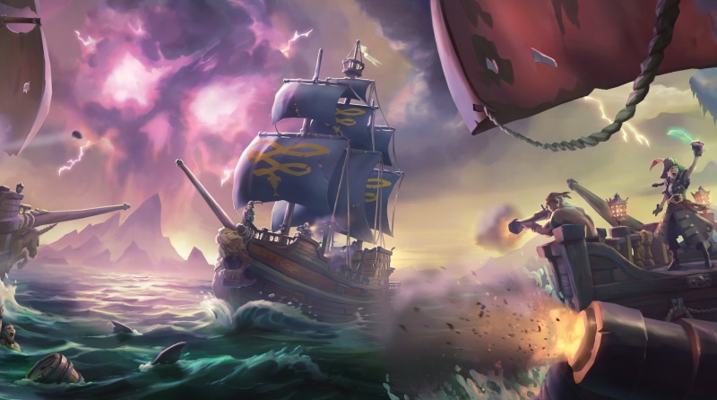 composite image, motion, sky, outdoors, mode of transportation, celebration, sea of thieves 4k themed, digital composite, nautical vessel, 4K, transportation