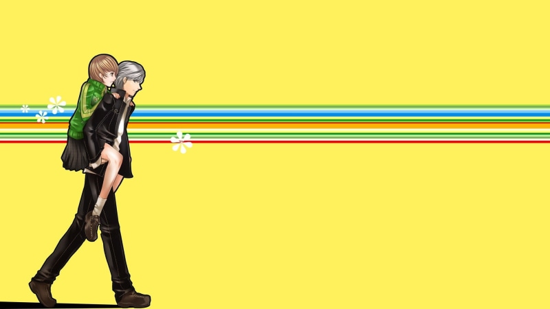Persona series, piggyback, Narukami Yu, 1080P, Satonaka Chie, Persona 4, Protagonist (persona 4)