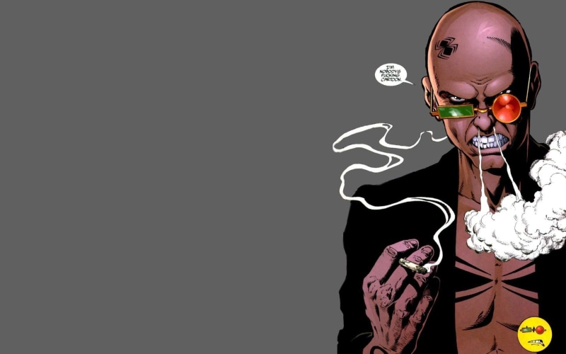 dc comics, jerusalem, comic, dc, spider, black, drawing, character, protagonist, 1080P, comics, spider jerusalem, transmetropolitan, man, suit