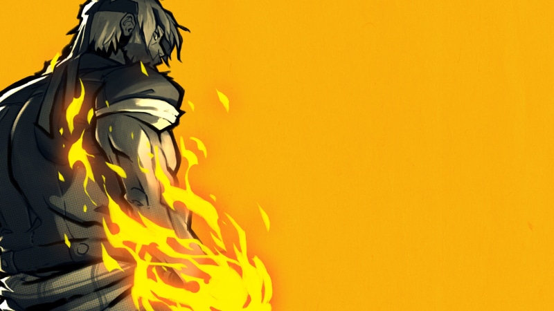 yellow background, Axel Stone, 4K, Streets of Rage 4, video game art