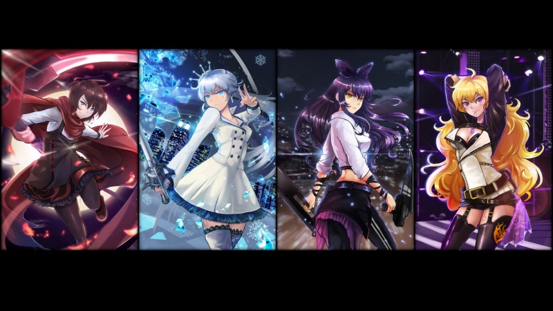 Hunter Outfit (RWBY), Anime, Ruby Rose (RWBY), 1080P, Slayer Outfit (RWBY), SnowPea Outfit (RWBY), Weiss Schnee, RWBY, Intruder outfit (RWBY), Yang Xiao Long