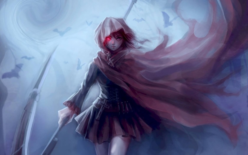 young women, 720P, beautiful woman, make-up, contemplation, beauty, studio shot, hairstyle, RWBY, one person, arts culture and entertainment, paint, motion
