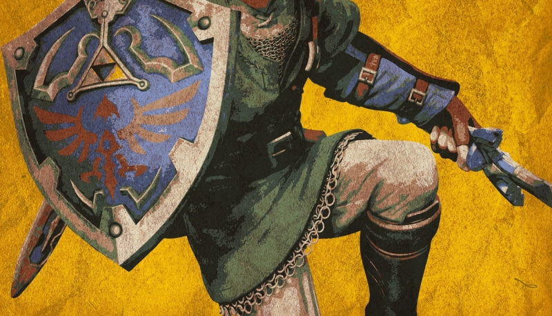 weapon, multi colored, 720P, close-up, art and craft, Link, wall - building feature, textured, pattern, legend, Master Sword, video games, outdoors