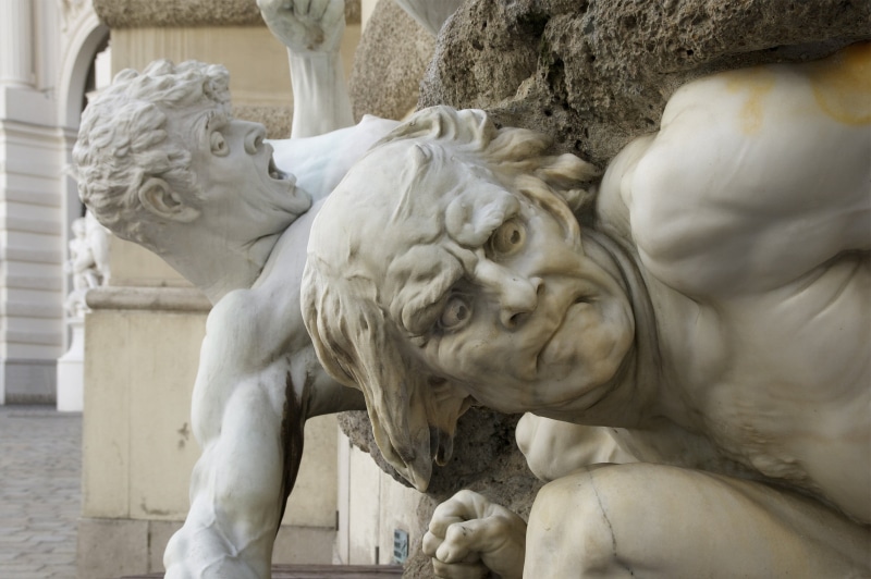 craft, male likeness, artistic, human representation, representation, no people, day, agony, austria, human, stone material, statue, landmark, creativity