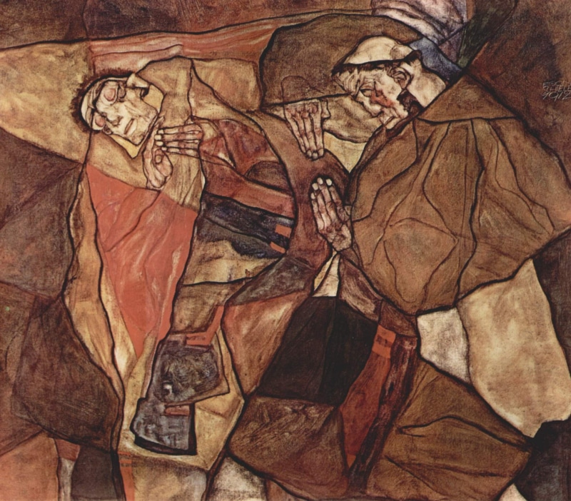 The agony, Neue Pinakothek, 1080P, Munich, Egon Schiele, 1912