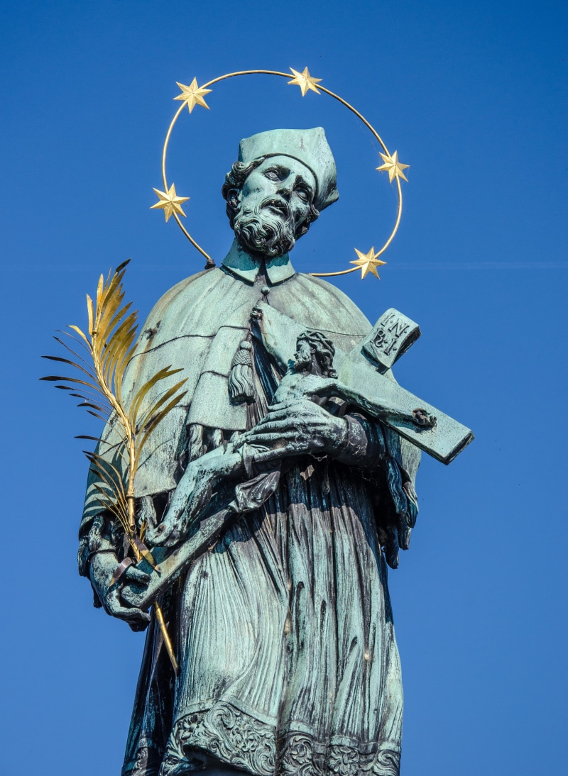 confessional secrecy, praha, sculpture, old town, bohemian priest, czech republic, moldova, human representation, holy, sky, charles bridge, angel, carving - craft product