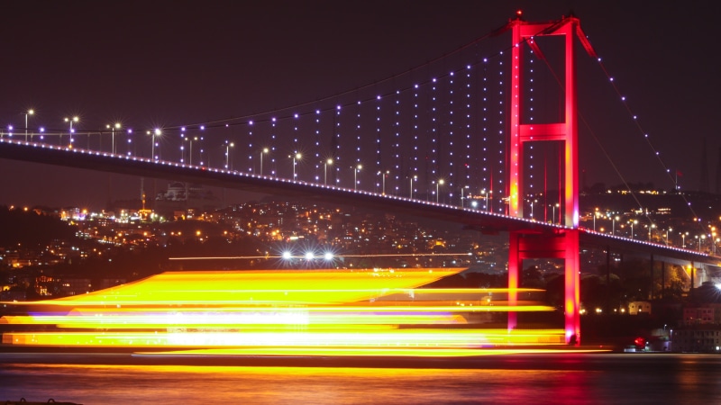 shutter, 30 seconds, turkey, bridge, shutter speed, 15 july martyrs bridge, long exposure, bosporus bridge, 5K