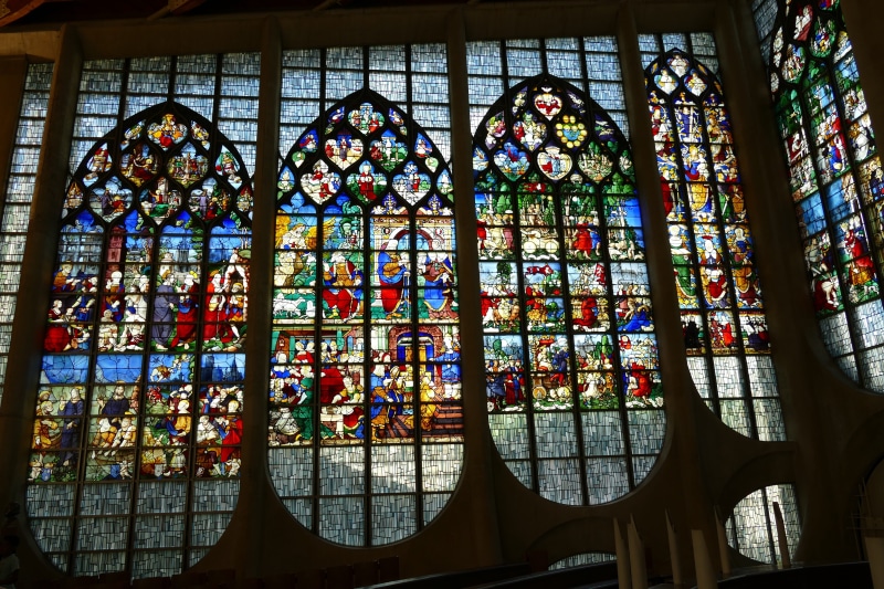 5K, france, belief, commemoration, martyr, day, stained glass, design, monument, rouen, holy, indoors, ornate, built structure, art and craft, glass, no people