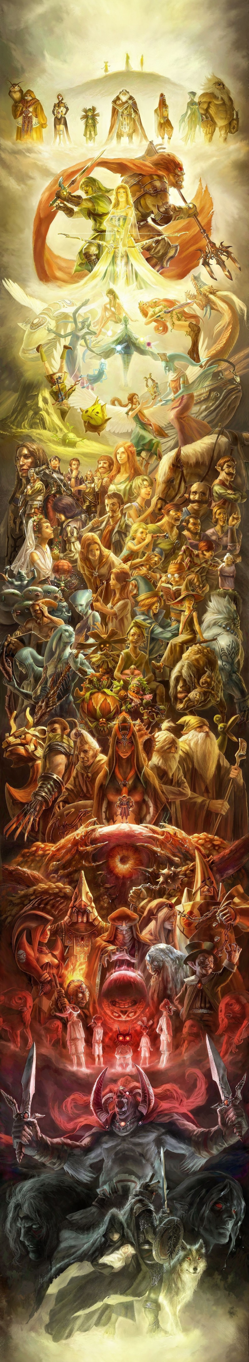 video, majoras, princess, Link, zelda, ganondorf, mask, ganon, epona, hd, art, fan, legend, games, 5K, deku, tree
