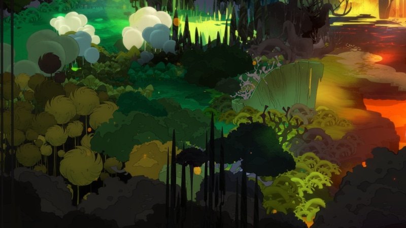 artwork, nature, video games, illuminated, beauty in nature, 1080P, creativity, green color, no people, leaf, indoors, map, night, pattern, multi colored