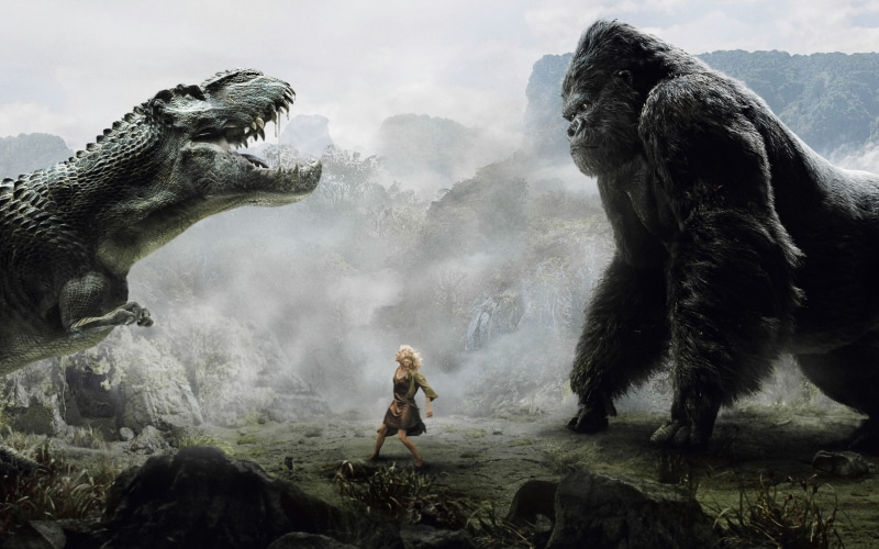 king, kong, gorilla, 2K, vs, dinosaur