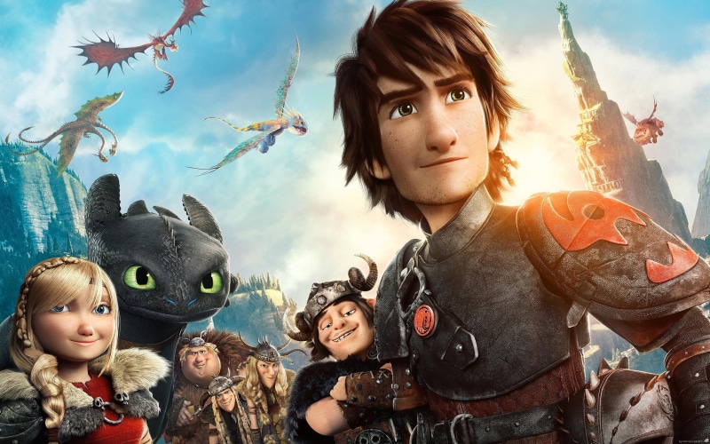 dragon, 2K, toothless, poster, cartoon, characters, hiccup, movie, train