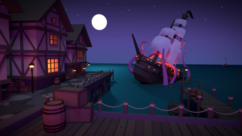 black, moored, nautical vessel, nature, dusk, sea monsters, lights, pier, outdoors, miter, stars, no people, gray, digital art, saw, beauty in nature, purple