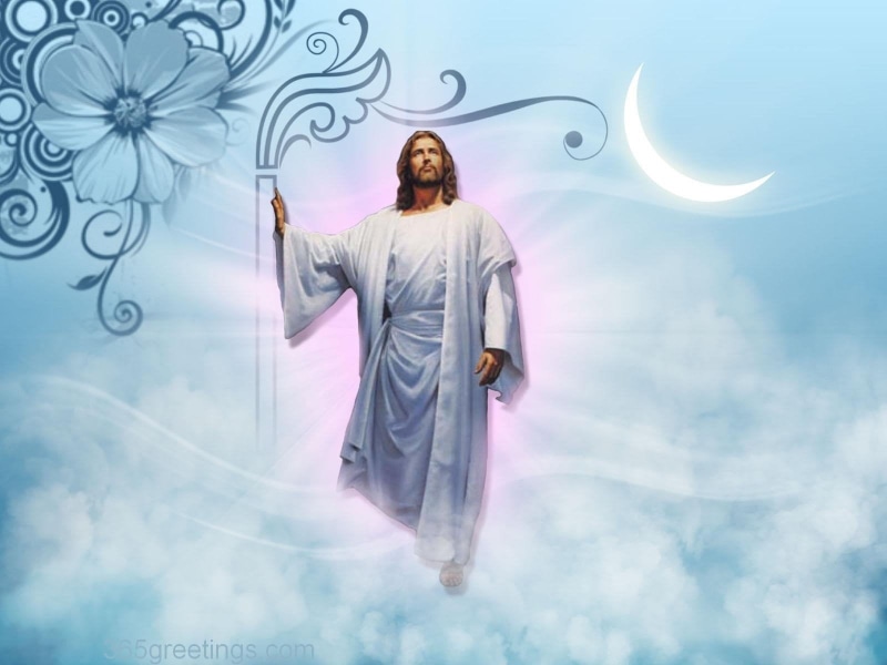 digital composite, mid-air, futuristic, nature, christ, one person, Jesus, young adult, indoors, dreamlike, front view, technology, cloud - sky, adult