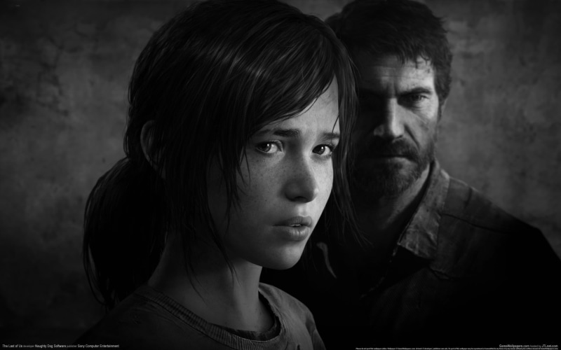 couple - relationship, real people, 2K, hairstyle, bonding, Joel, indoors, Ellie, portrait, close-up, apocalyptic, love, dark, people, video games, heterosexual couple