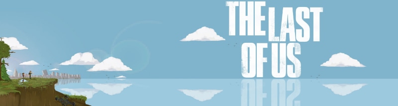 reflection, no people, The Last of Us, cover, us, outdoors, copy space, game, building exterior, blue, pixel art, blue background, video games, panoramic