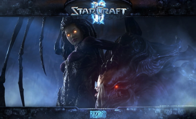 water, long exposure, ii, indoors, illuminated, sarah kerrigan, night, sarah, statue, motion, male likeness, religion, human representation, 1080P, starcraft 2 game