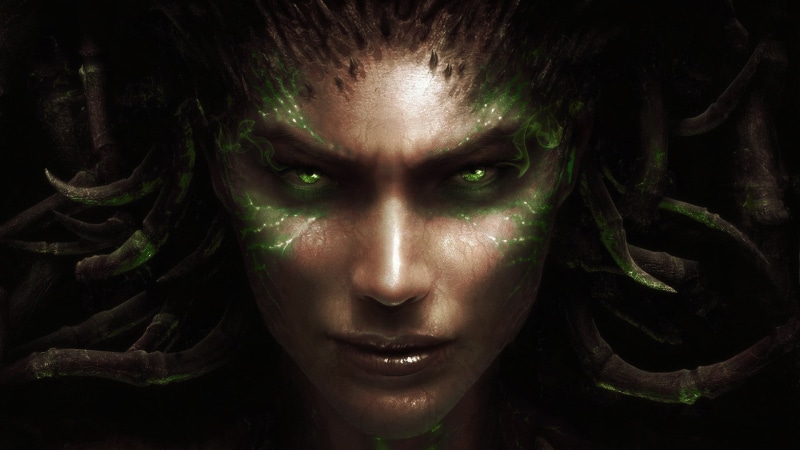 video games, dark, studio shot, portrait, teenager, adult, StarCraft, close-up, black background, 1080P, Queen of Blades, females, beautiful woman, Starcraft II
