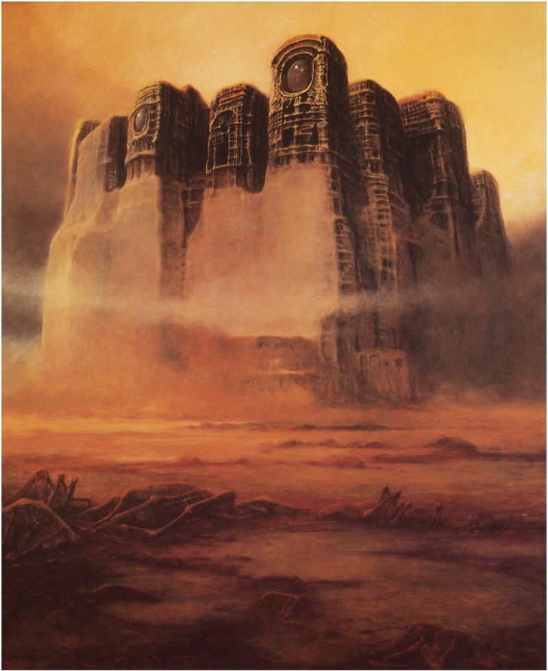 painting, zdzis, 720P, beksi, zdzisław beksiński, architecture, aw, ski, pincels