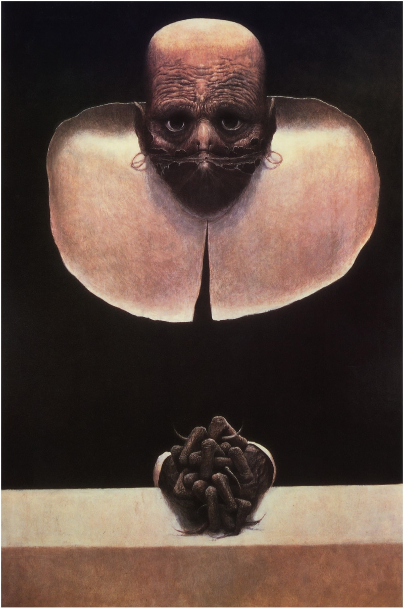 head, ski, zdzisław beksiński, aw, scary, zdzis, scary head, artwork, beksi, 1080P, dark