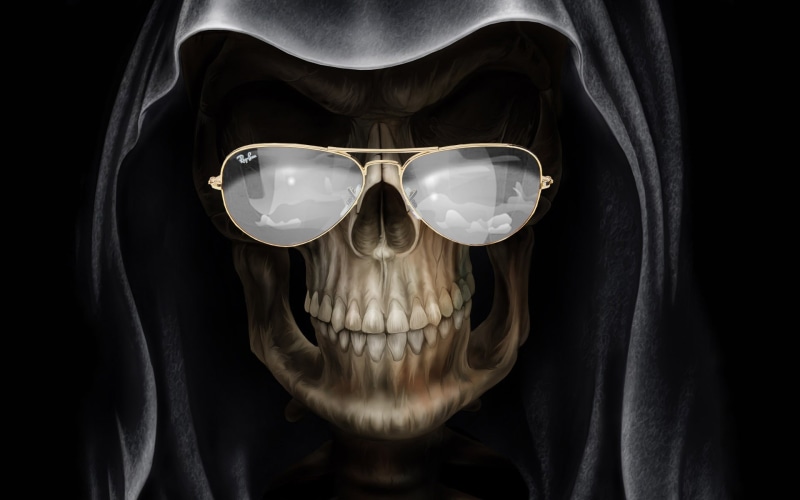 humor, fantasy, skulls, grim, horror, reaper, 1080P, dark, glasses, gothic